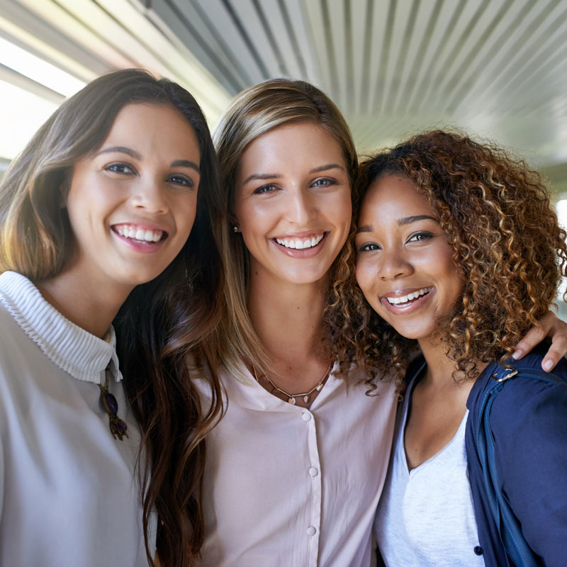 ladies smiling